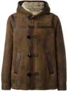 Neil Barrett Hooded Short Coat, Men's, Size: Medium, Brown, Sheep Skin/shearling