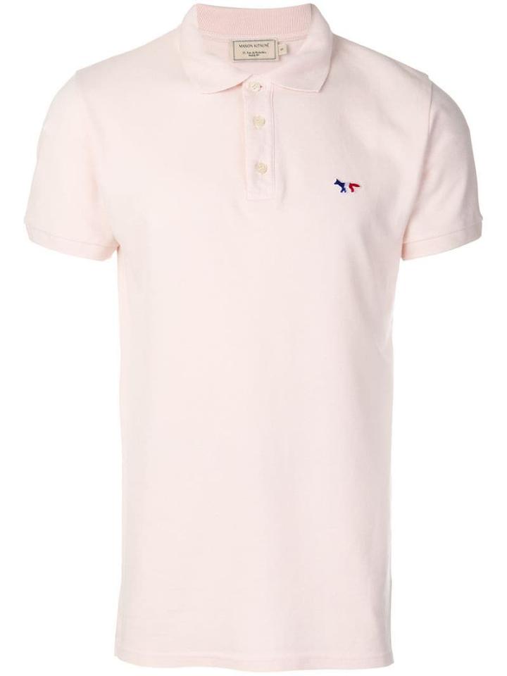 Maison Kitsuné Tricolour Fox Patch Polo Shirt - Pink