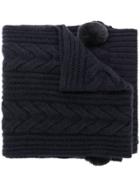 N.peal Pom-pom Cable Knit Scarf - Grey