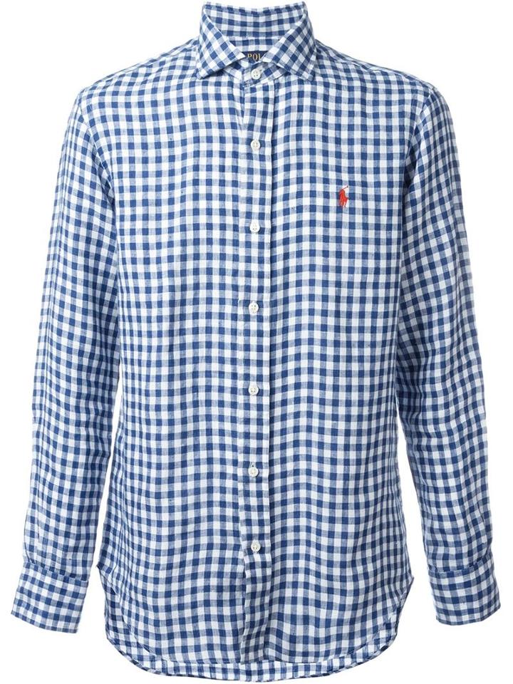 Polo Ralph Lauren Checked Shirt, Men's, Size: Small, Blue, Linen/flax