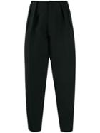 Bottega Veneta Side Pleated Band Tapered Trousers - Black