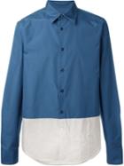 Marni Two Tone Shirt, Men's, Size: 48, Blue, Cotton/polyester