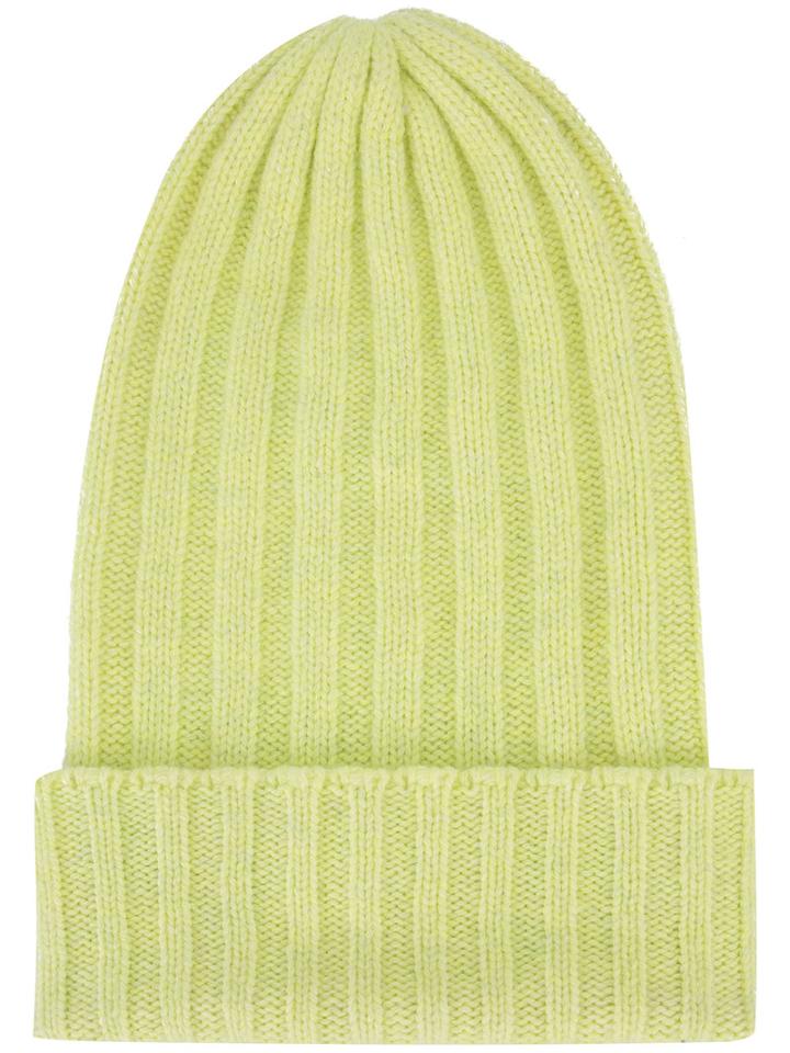 The Elder Statesman Cashmere Ribbed Beanie, Adult Unisex, Yellow/orange, Cashmere