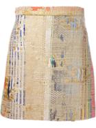 Msgm Tweed Mini Skirt, Women's, Size: 44, Nude/neutrals, Acrylic/polyester/viscose/polyester