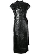 Proenza Schouler Leather Belted Wrap Dress - Black