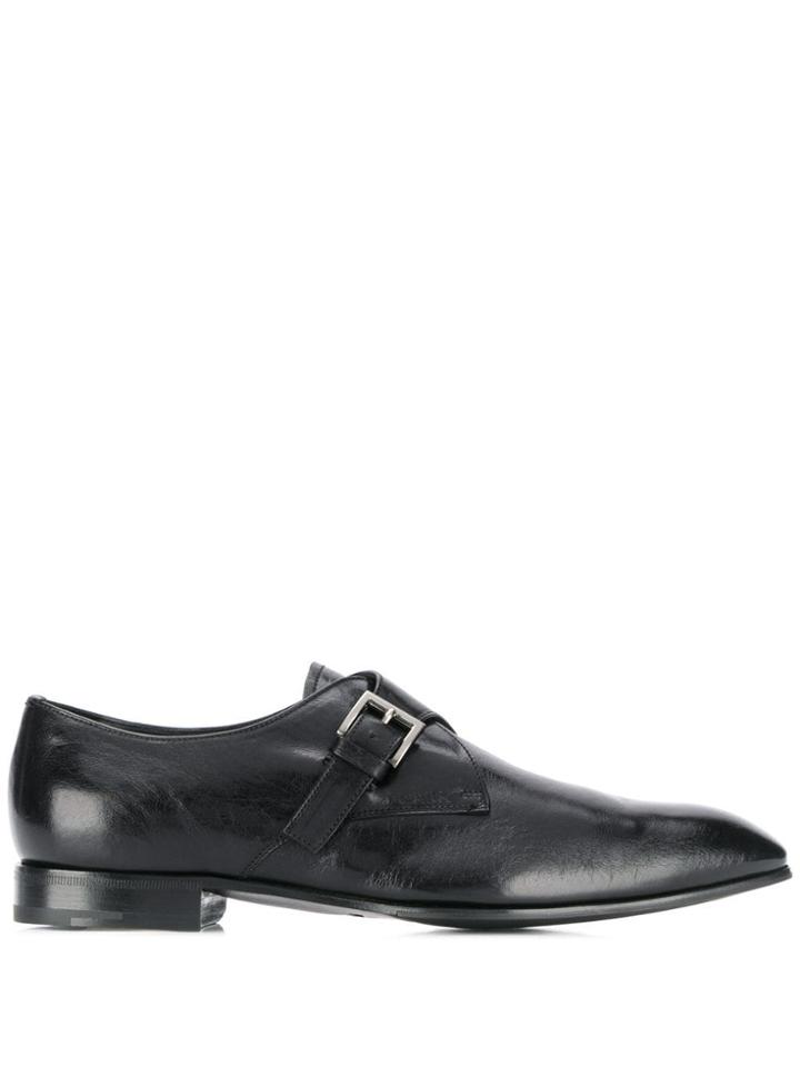 Prada Distressed Effect Monk Shoes - Black
