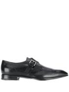 Prada Distressed Effect Monk Shoes - Black