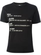 Yang Li Song List Print T-shirt, Women's, Size: Xl, Black, Cotton