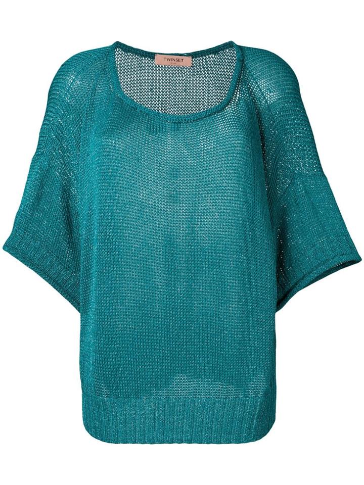 Twin-set Knitted Top - Blue