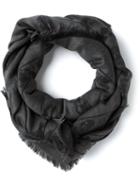 Alexander Mcqueen Skull Scarf, Men's, Grey, Cotton/viscose