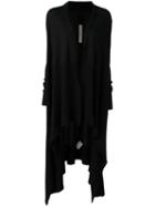 Rick Owens Long Asymmetric Cardigan, Women's, Size: Medium, Black, Virgin Wool
