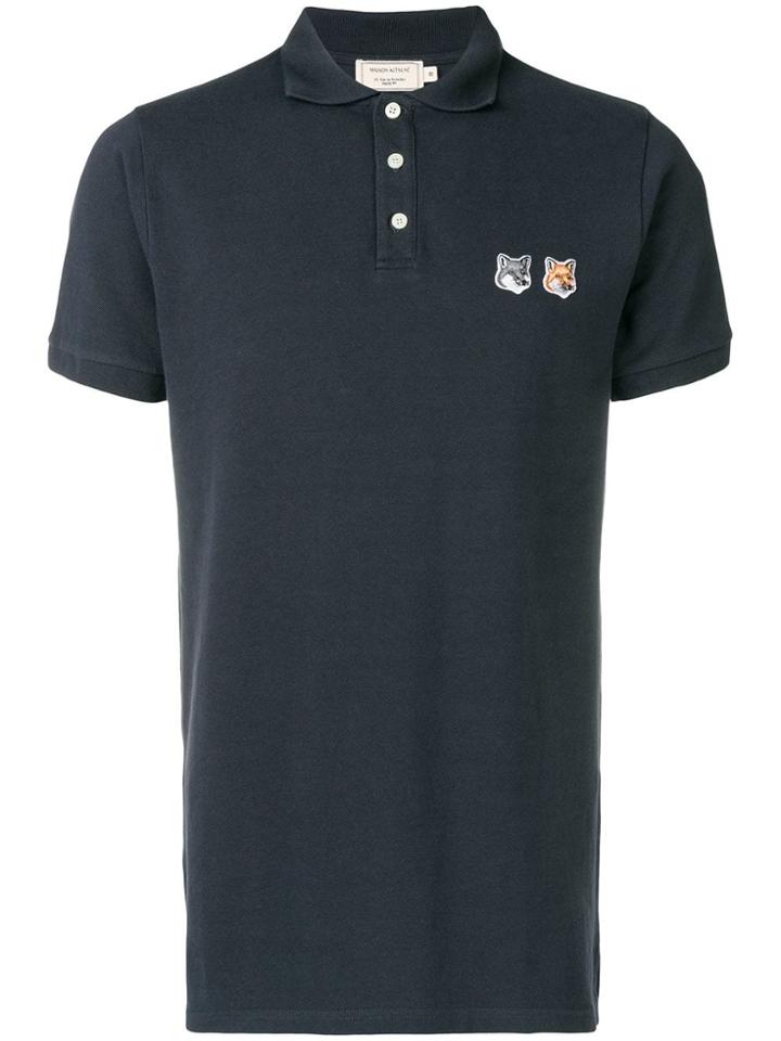 Maison Kitsuné Double Fox Head Patch Polo Shirt - Grey