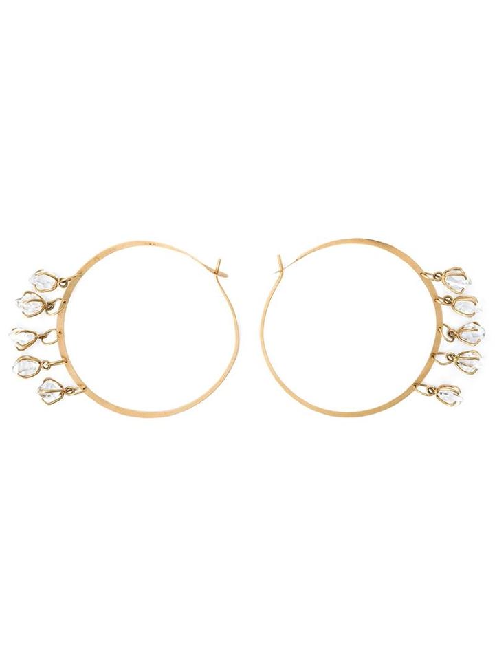 Melissa Joy Manning Polished Herkimer Diamond Hoop Earrings
