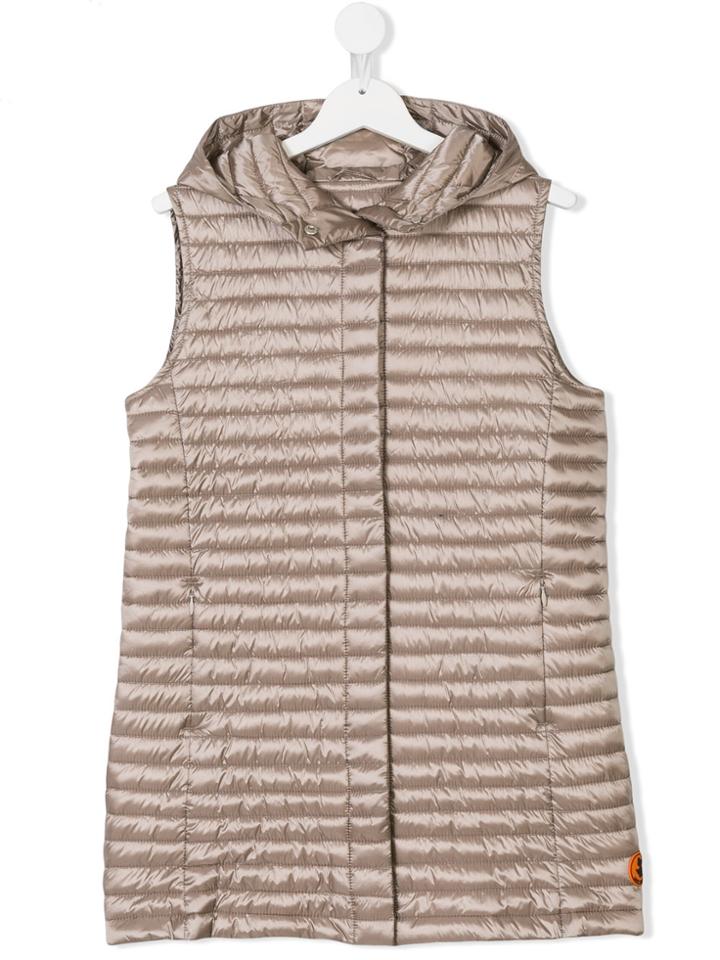 Save The Duck Kids Sheen Padded Gilet - Nude & Neutrals