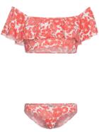 Lisa Marie Fernandez Red And White Leandra Floral Bikini