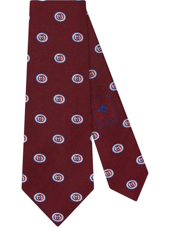Gucci Gg Silk Tie - Red