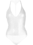 Alexandre Vauthier Crystal-embellished Bodysuit - White