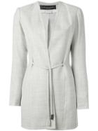 Jean Louis Scherrer Vintage Collarless Blazer Jacket, Women's, Size: 38, Grey