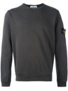 Stone Island Logo Patch Sweatshirt, Men's, Size: Xl, Grey, Cotton