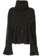 Sacai Speckled Roll Neck Jumper - Black