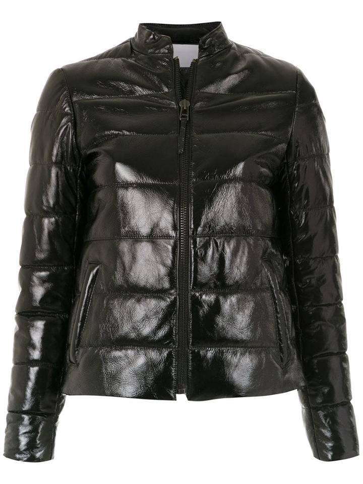 Nk Leather Puffer Jacket - Black