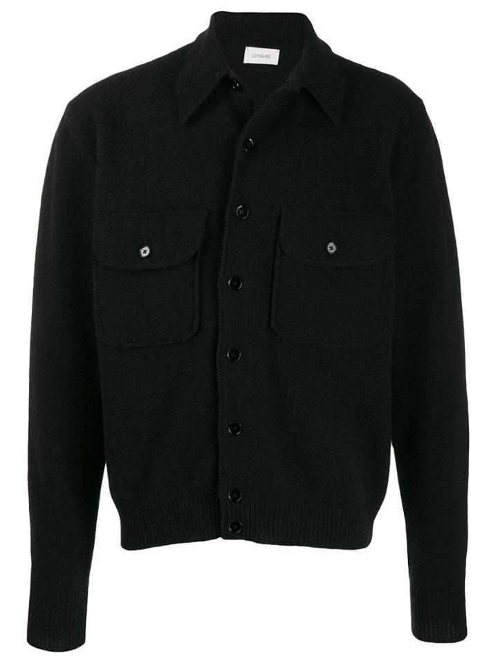 Lemaire Textured Front Pocket Shirt - Black