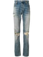Unravel Project Distressed Long Jeans - Blue