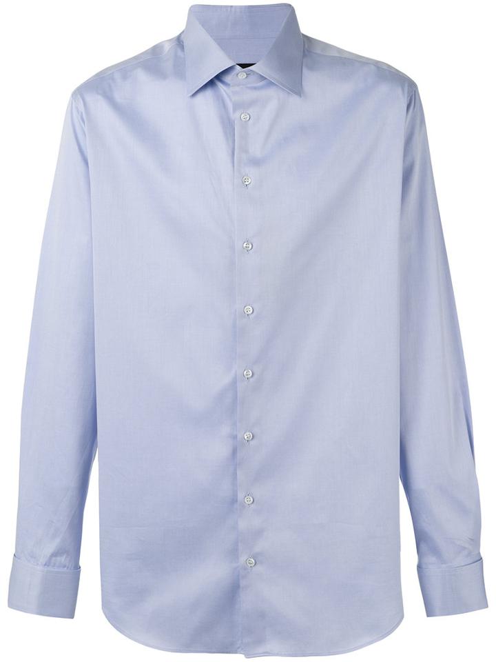 Giorgio Armani Long-sleeve Shirt, Men's, Size: 39, Blue, Cotton