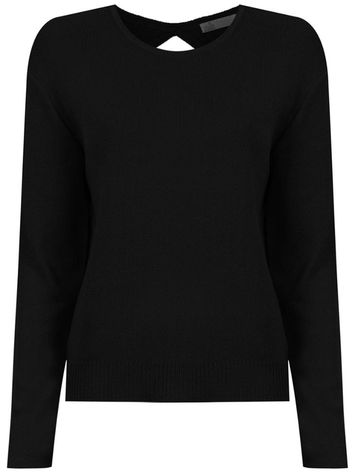 Nk Ope Back Knit Blouse - Black