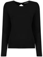 Nk Ope Back Knit Blouse - Black