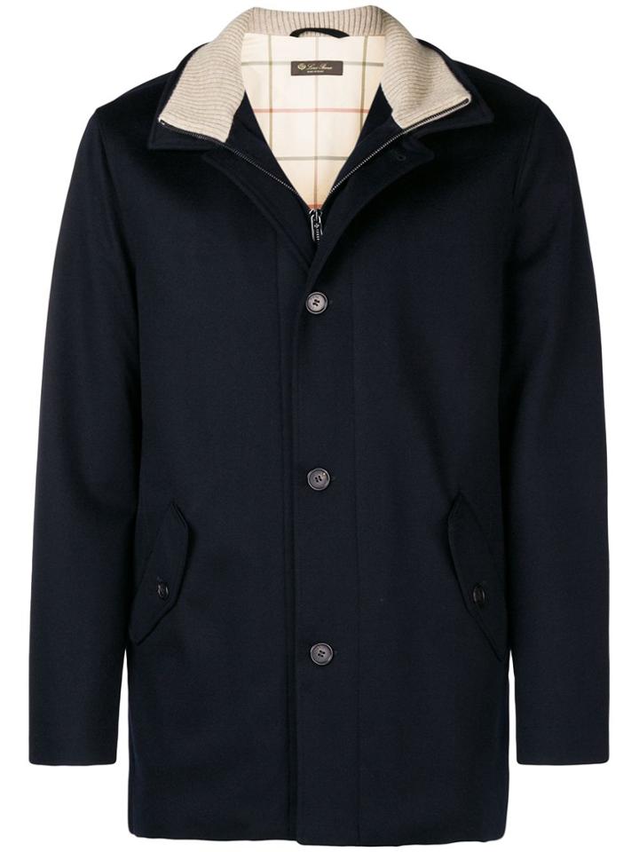 Loro Piana High Neck Coat - Blue