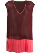 Twin-set Sleeveless Colour Block Blouse, Women's, Size: Medium, Red, Polyester/viscose