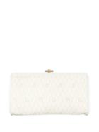 Christian Dior Vintage Beehive Pattern Clutch - White