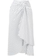 A.l.c. Diller Striped Asymmetric Skirt - White