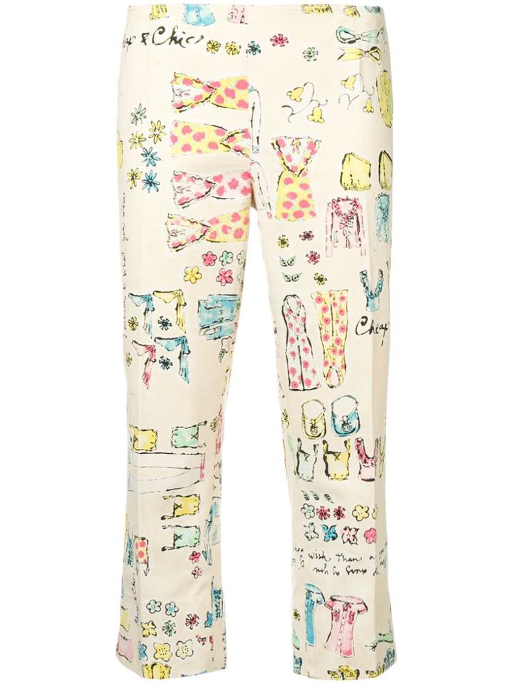 Moschino Vintage 2000's Printed Trousers - Neutrals
