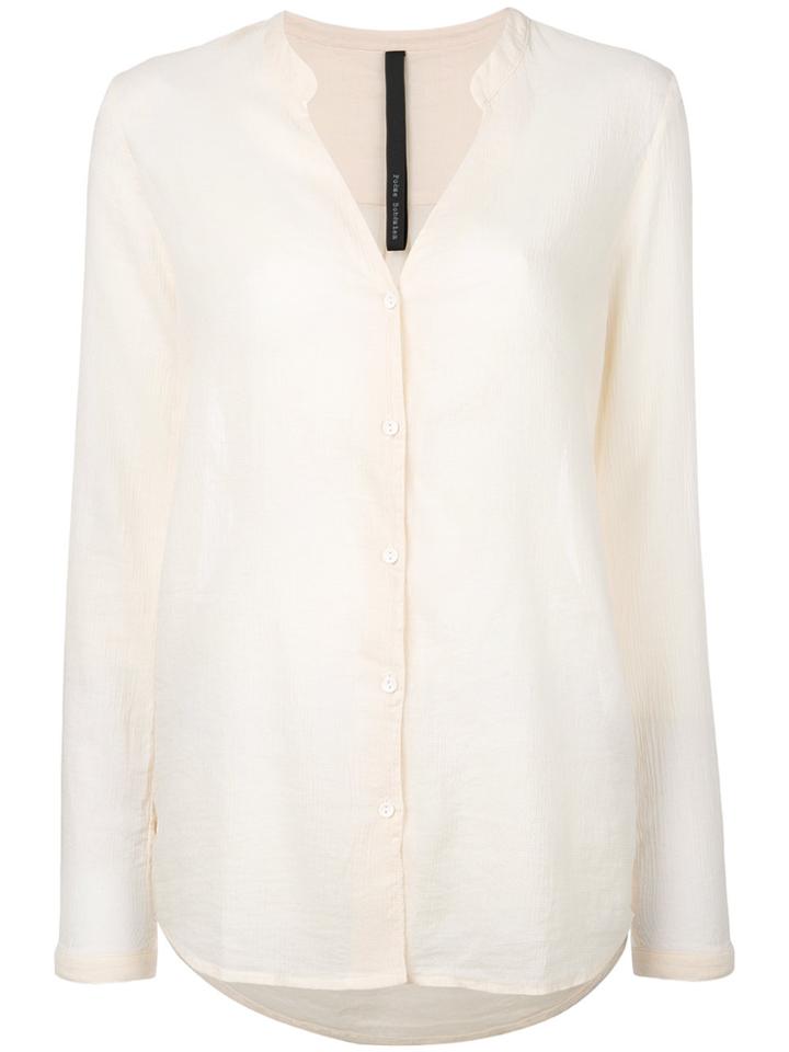 Poème Bohémien Sheer V-neck Shirt - Nude & Neutrals