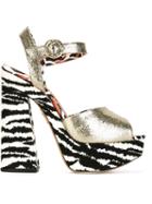 Charlotte Olympia Wild At Heart Sandals, Women's, Size: 38, Grey, Leather