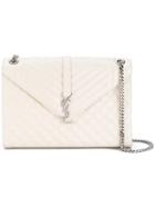 Saint Laurent - Large Monogram Satchel Bag - Women - Leather - One Size, White, Leather