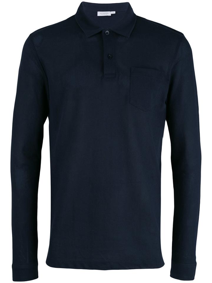 Sunspel Plain Polo Shirt - Blue