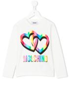 Moschino Kids Logo And Hearts Print T-shirt - White