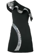 David Koma Ruffle Trim Embellished Dress - Black