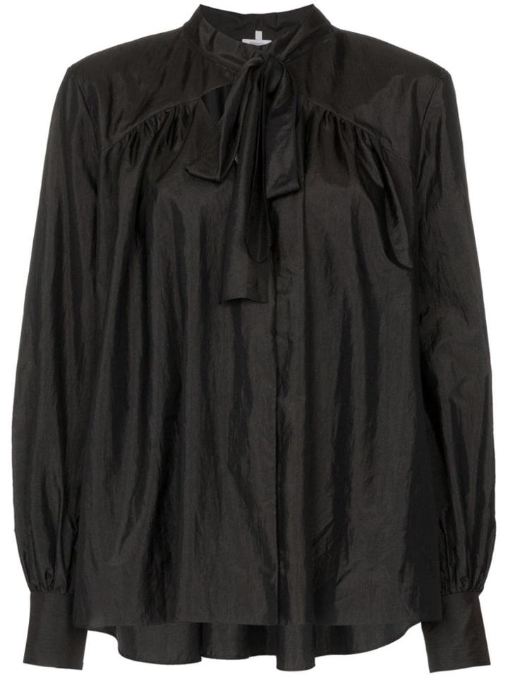 Rosie Assoulin Beading Long-sleeved Tie Neck Blouse - Black