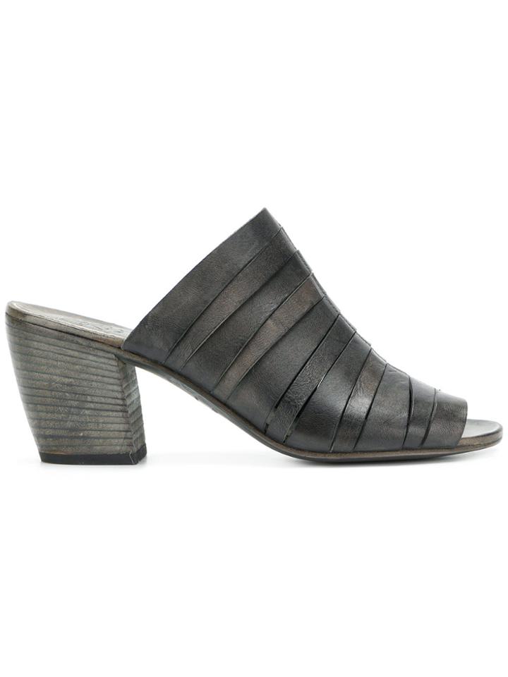Pantanetti Open Toe Mules - Black