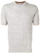 Brunello Cucinelli Cable Knit Short Sleeve Sweater - Grey
