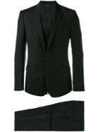 Dolce & Gabbana Three-piece Suit, Men's, Size: 52, Black, Cupro/viscose/wool