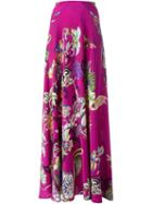 Etro Floral Print Maxi Skirt, Women's, Size: 42, Pink/purple, Silk