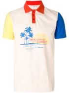 Saint Laurent Printed Colour Block Polo Shirt - Nude & Neutrals
