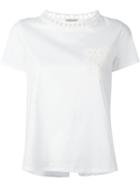 Moncler Lace Detail T-shirt, Women's, Size: Large, White, Cotton