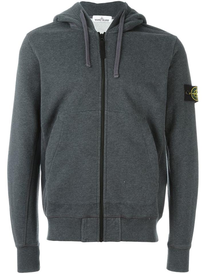 Stone Island Hooded Sweater, Men's, Size: Small, Grey, Cotton