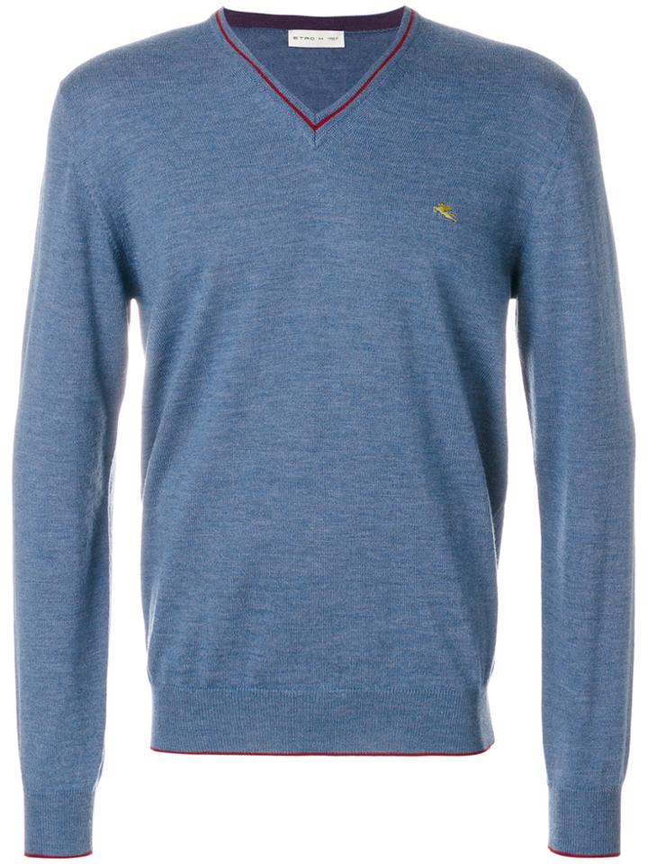 Etro V-neck Jumper - Blue